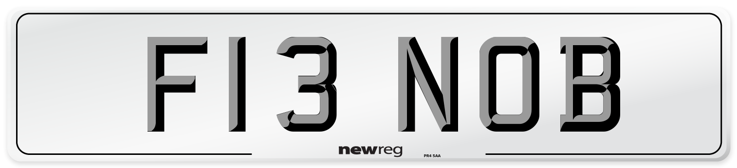 F13 NOB Number Plate from New Reg